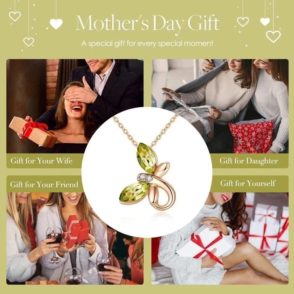 Butterfly Necklaces November Birthstone for Women 925 Sterling Silver Gold Tone‎